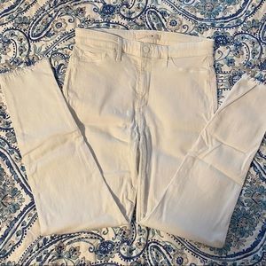 Joes White Stretch Jeans with Fringed Legs Size 29